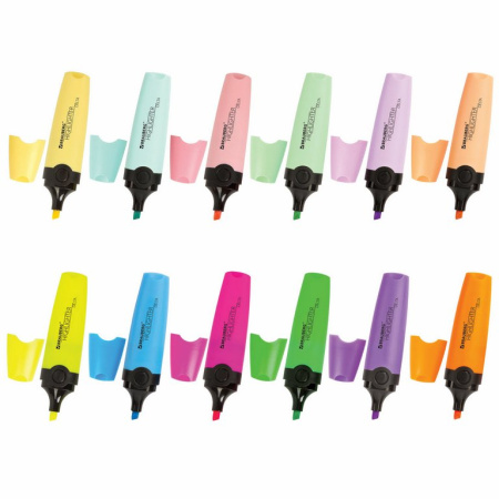 Набор текст-маркеров 12 шт BRAUBERG 1-5 мм ассорти