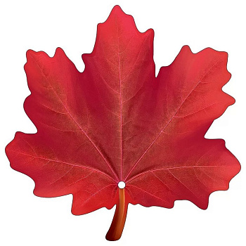 Наклейка оформительская на скотче осенняя 100*100мм "Кленовый лист" красный