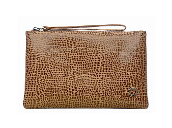 Сумка женская-клатч  D.Morelli , нат. кожа "Варан" рыжая