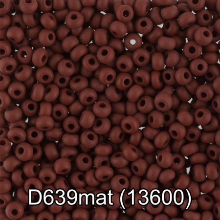 Бисер круглый d=2,3мм., 5гр/уп., цв. коричневый матовый ( 13600 )