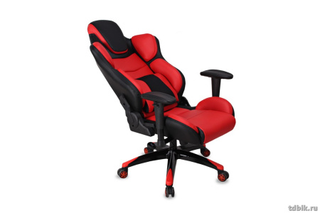 Кресло игровое Бюрократ CH-773/BLACK+R (искусственная кожа, одна подушка черный/красный, пластик чер