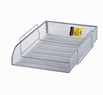 Лоток горизонтальный металл. Brauberg "Germanium", 260*337*77 мм серебристый