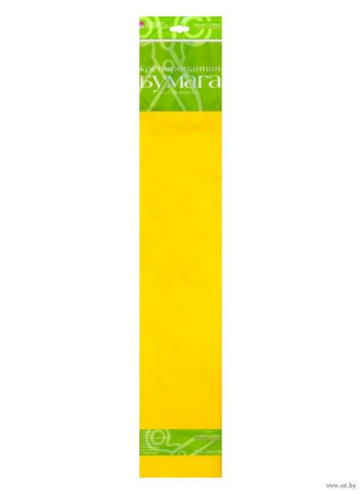 Бумага креповая 50*250 желтая, в рулоне, Альт