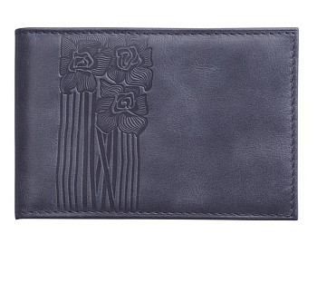 Визитница D.Morelli "Сюита" с карманами, нат. кожа, синяя