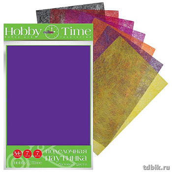 Поделочная паутинка "Базовые цвета" А4, 7 листов, 7 цветов HobbyTime