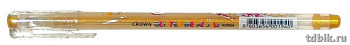 Ручка гелевая детская Crown одноразовая люрекс-золотая