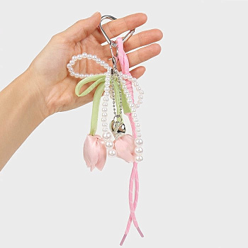 Брелок "Тюльпаны" ассорти (текстиль, металл и полимерные материалы) 12*21*1см