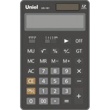 Калькулятор наст. Uniel UD-181K (12 разр.176*110*24) черный