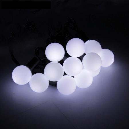 Гирлянда уличная  "Шар" 10м, 100 белых ламп d=1,5см., 8 реж. (от -30 до +35 °С) монтаж не ниже -10°
