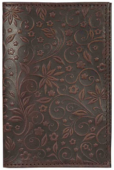 Обложка для автодокументов, нат. кожа "Флаверс" коричневый