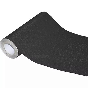Пленка самоклеящаяся в рулоне с блестками 45*100 см, 100мкм, черная deVENTE