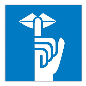 Знак информационный "Соблюдайте тишину", 114*114мм  самокл. Apli