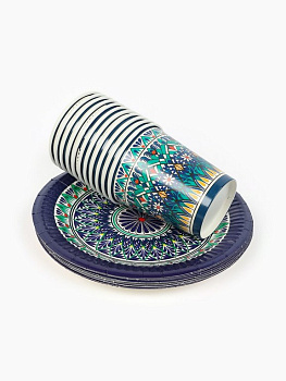 Набор одноразовой посуды картон на 12 персон "Узбекская"