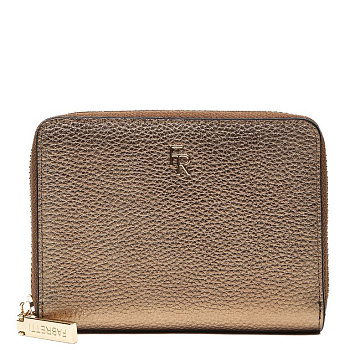 Портмоне FABRETTI женское, нат. кожа, 13*10*2 см, золотистый/бронзовый