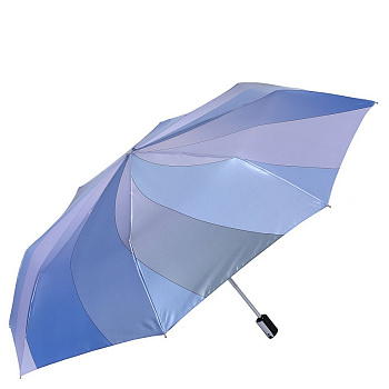 Зонт женский автомат Fabretti, облегченный, 3 сложения, сатин, голубой