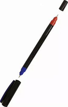 Ручка шариковая двухцветная Flair CARBONIX DUO 1 мм, синяя/красная