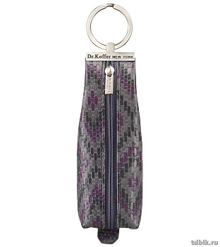 Футляр для ключей Dr.Koffer 14*4,5см, на молнии, серый