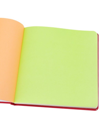 Скетчбук 200*200 мм, 72л. сшивка "Colorful Red" на резинке 120 г/м2, бумага цветная
