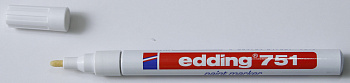 Маркер-краска лаковый  2мм Edding 751 белый (термостойкость до 400С, мет.корпус)