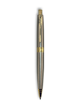 Ручка шариковая Parker Aster Brushed Metal GT, синяя 1.0мм, кнопоч., подар.упак