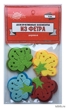 Декор из фетра "Деревья" (4шт/уп) HOBBERRY