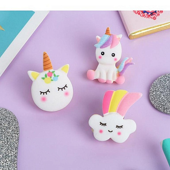 Набор значков "Единороги" полимерная глина