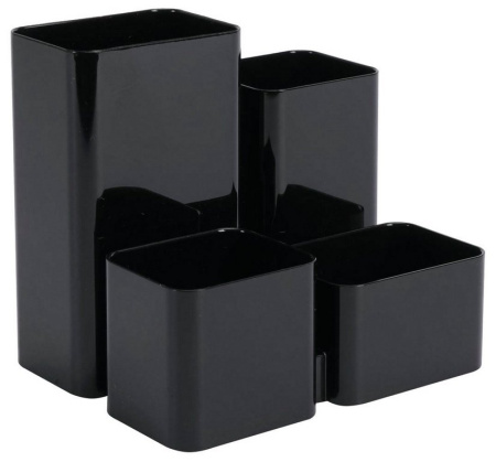 Подставка наст д/канц. принадлеж. Стамм "Юниор" 4 отд. черная