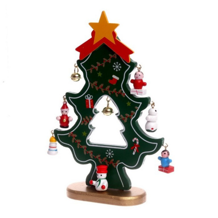 Сувенир новогодний "Ёлка" 13х18 см ассорти, дерево/металл