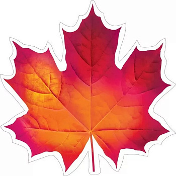 Наклейка оформительская на скотче осенняя 150*150мм "Кленовый лист" красный