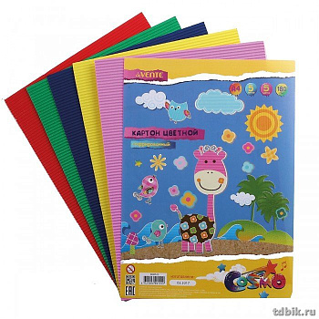 Набор цв. картона гофрированного А4 5 лист 5 цв. deVENTE 180 г/м