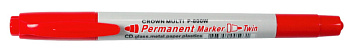 Маркер перманентный   двусторонний 2-4 мм Crown круглый, красный