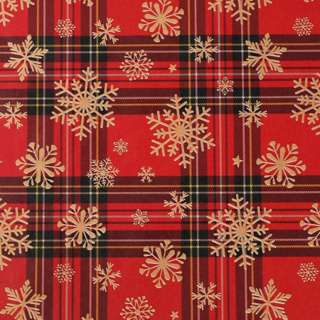 Бумага упаковочная НГ 50*70см крафт в рулоне "Новогодняя"