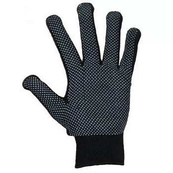 Перчатки нейлоновые ПВХ цвет черный