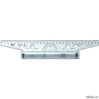 Линейка-рейсшина, металл. ролик 30 см Пчелка