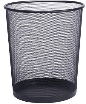 Корзина для бумаг металлическая 20л, черная deVENTE, круглая