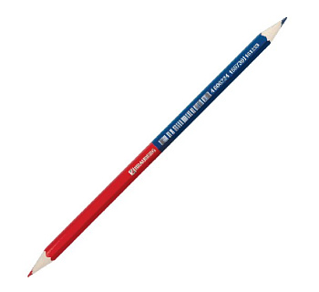 Карандаш двухцветный BRAUBERG красно-синий, 2.9мм