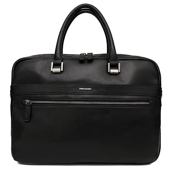 Сумка мужская FABRETTI 39*29*8, нат. кожа, черный