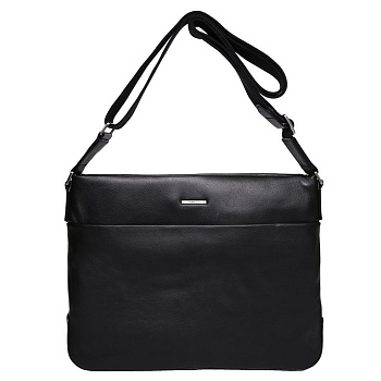 Сумка мужская FABRETTI 31*25*7, нат. кожа, черный