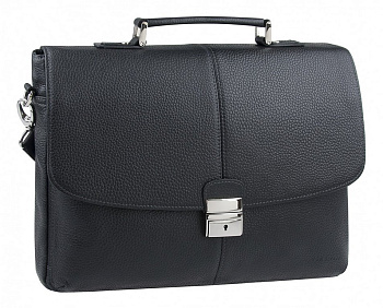 Портфель Baron 37*27*7 см, нат. кожа, черный