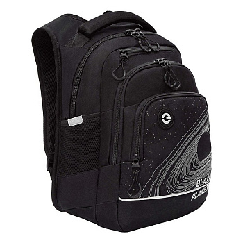 Рюкзак школьный для мальчика Grizzly 25*40*22 см, черный/фосфорный