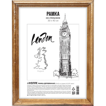 Рамка для фотографий 30*40 см дерево цв. итальянский орех (вставка стекло) deVENTE