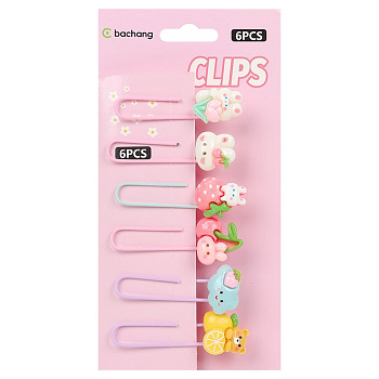 Скрепки декоративные 6 шт/уп ассорти