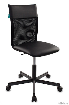 Кресло оператора Бюрократ CH-1399/BLACK (искусственная кожа,спинка сетка крестовина металл, цв. черн