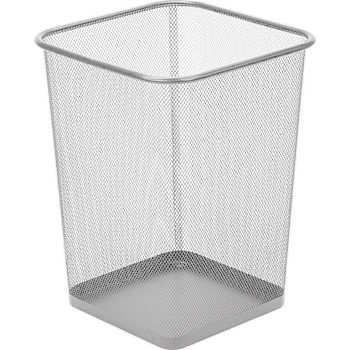 Корзина для бумаг металлическая 11л серая deVENTE, квадратная