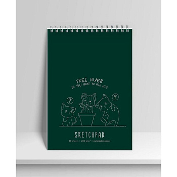 Скетчбук 148*210 мм, 20л. на спирали "Котята" 200г/м2