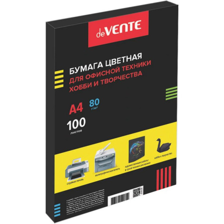 Бумага "deVente" 80г/м2 А4, 100 лист/уп, черный интенсив