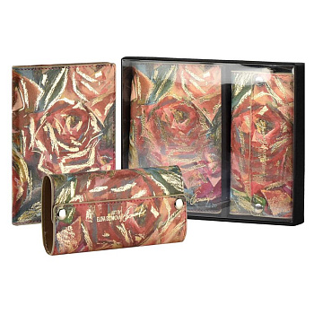 Набор подарочный Escalada Обложка для паспорта+ключница "Движение красного"