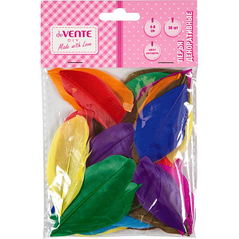 Перья гусиные 50 шт, цвет ассорти (4-8 см) deVENTE