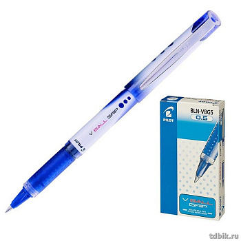 Роллер Pilot V-Ball GRIP c резин. упором 0,5 мм, синяя (линия 0,3мм) однораз.