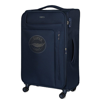 Чемодан 4-х колесный FABRETTI 100% полиэстер, 48X78X31см, синий